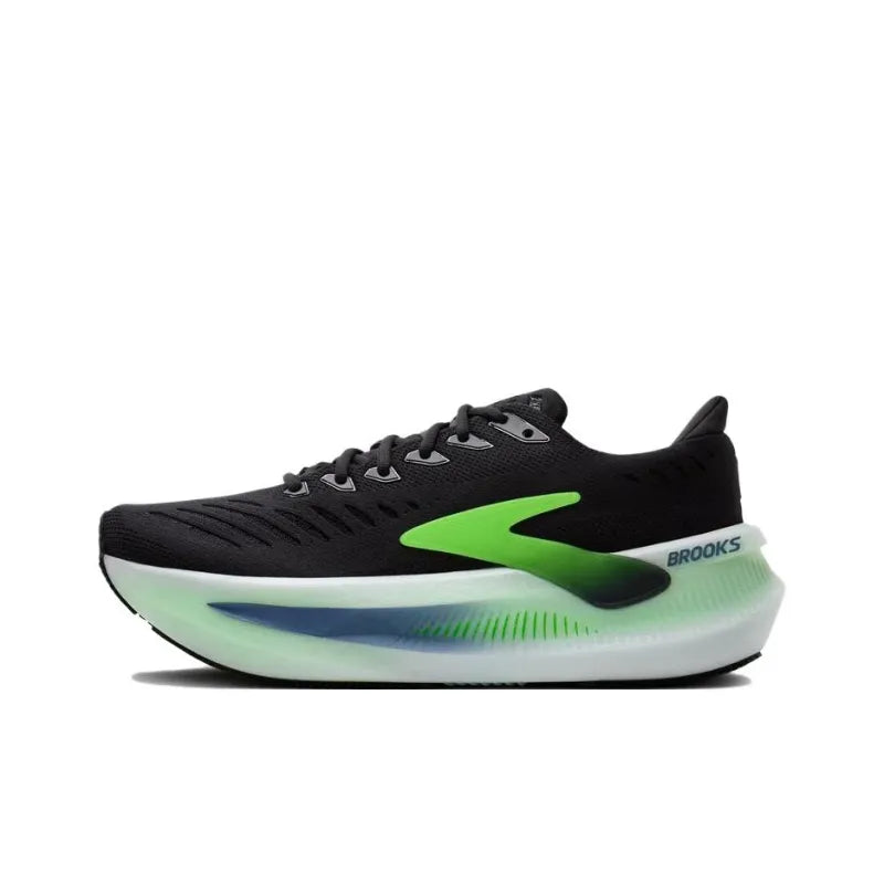 Brooks Style Glycerin Max 2 Running Shoes | Lightweight | Anti-Slip Sneakers (Black & Green)