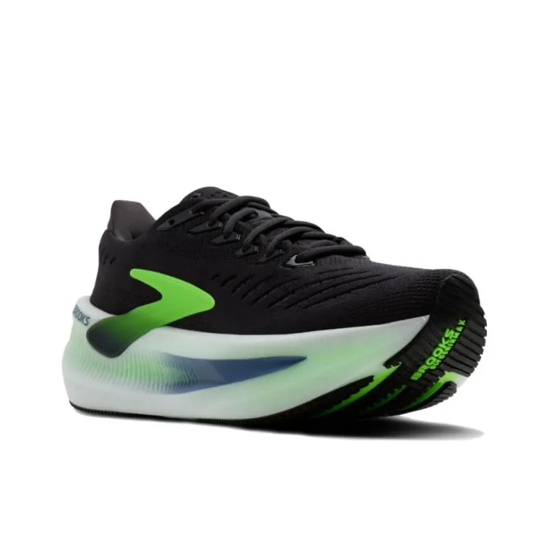 Brooks Style Glycerin Max 2 Running Shoes | Lightweight | Anti-Slip Sneakers (Black & Green)